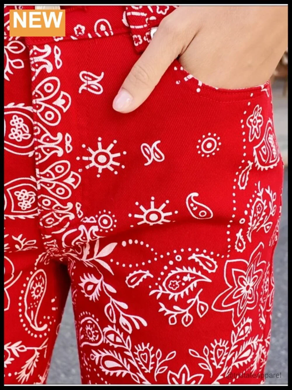 Baggy Wide Leg Jeans High Waist Boho Floral Print Denim Pants with Pockets